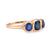 Retro sapphire 18k rose gold three stone ring  Jack Weir & Sons   