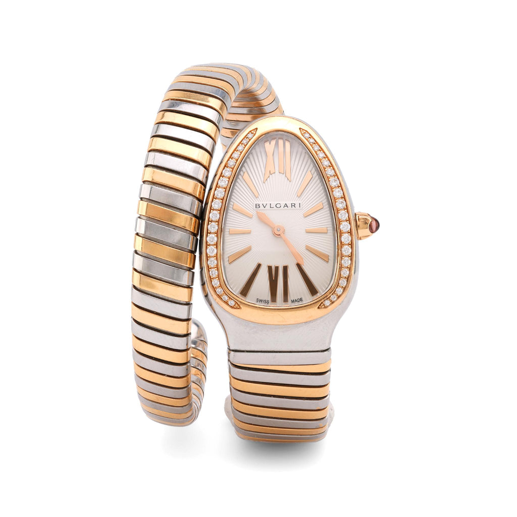 Bvlgari Diamond 18K Yellow Gold and Steel Serpenti Tubogas Watch  Bvlgari   