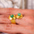 Ilias Lalaounis French Nephrite 22K Yellow Gold Aventurine Crossover Wrap Ring  Ilias Lalaounis   