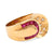 Retro French Synthetic Ruby Diamond 18K Yellow Gold Ring  Jack Weir & Sons   