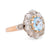 Precious antique aquamarine diamond 18k rose gold and silver cluster ring  Jack Weir & Sons   