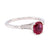 Vintage Ruby Diamond 14K White Gold Three Stone Ring  Jack Weir & Sons   