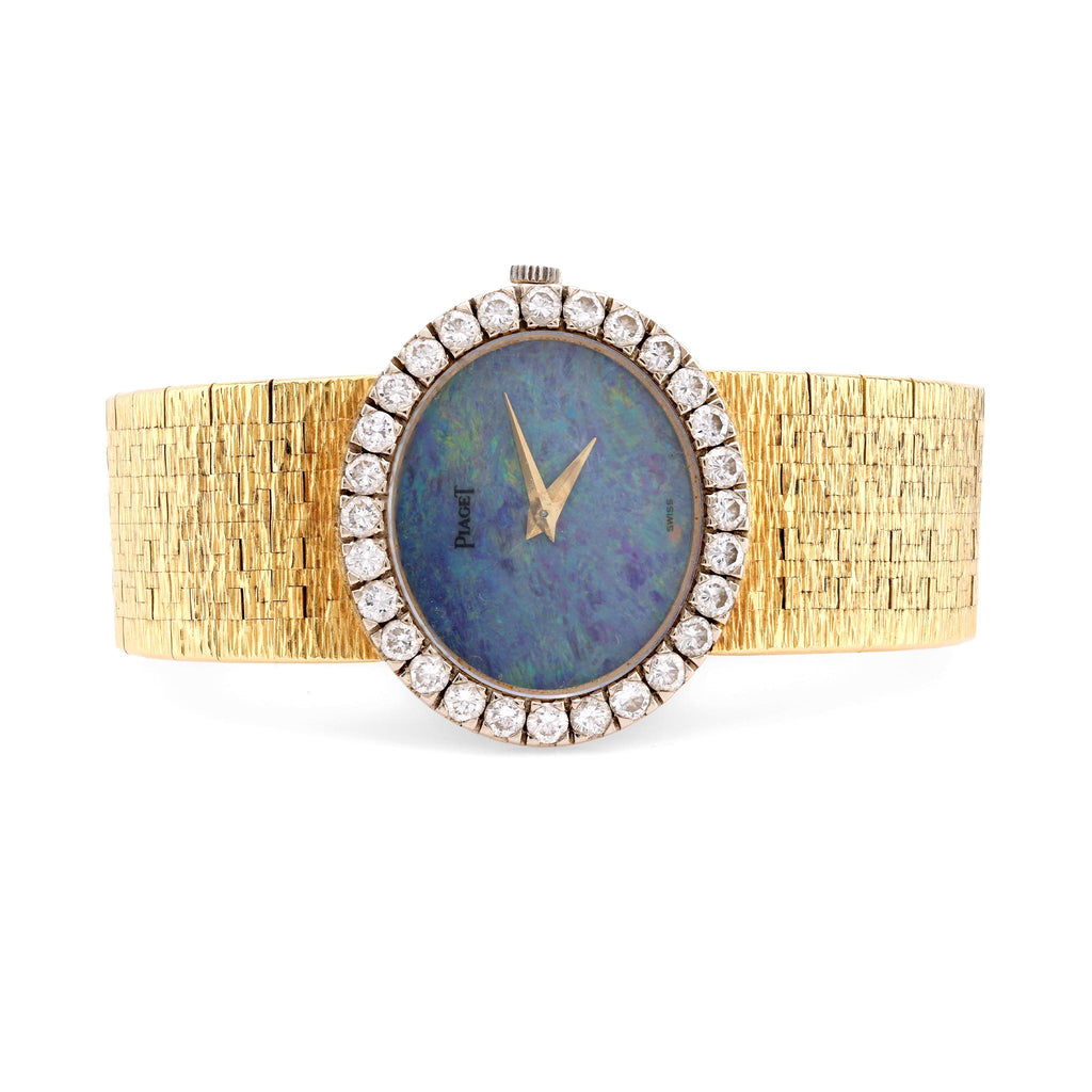 Piaget Diamond Black Opal Dial 18K Yellow Gold Depose Wristwatch  Piaget   