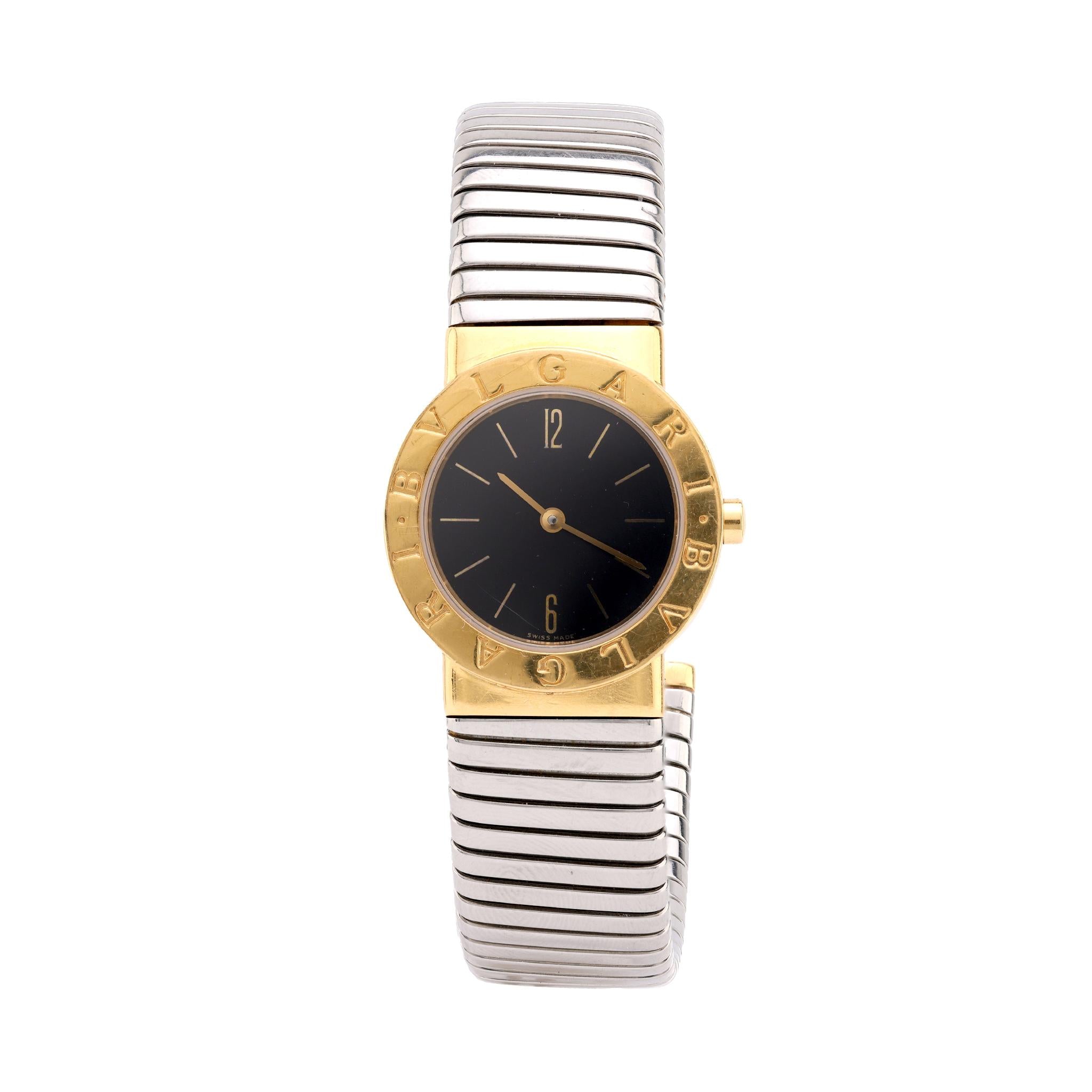 Bvlgari 18K Yellow Gold and Steel Tubogas Watch  Bvlgari   