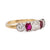 Gorgeous Victorian diamond ruby 14k yellow and white gold five stone ring  Jack Weir & Sons   