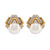 Iconic David Webb mabe pearl diamond 18k yellow gold earrings  David Webb   