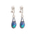 Stunning contemporary black opal diamond sapphire 18k white gold drop earrings  Jack Weir & Sons   