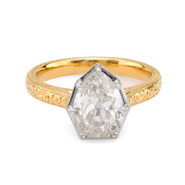 GIA 1.80 carat pear cut diamond 18k yellow gold solitaire engagement ring  Jack Weir & Sons