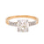 French GIA 1.75 carat cushion cut diamond 18k yellow gold engagement ring