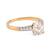 French GIA 1.75 carat cushion cut diamond 18k yellow gold engagement ring