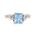 Vintage 2.40 carat blue topaz diamond 14k white gold ring