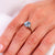 Vintage 2.40 carat blue topaz diamond 14k white gold ring