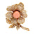 Rare Boucheron Paris natural conch pearl diamond 18k gold flower brooch