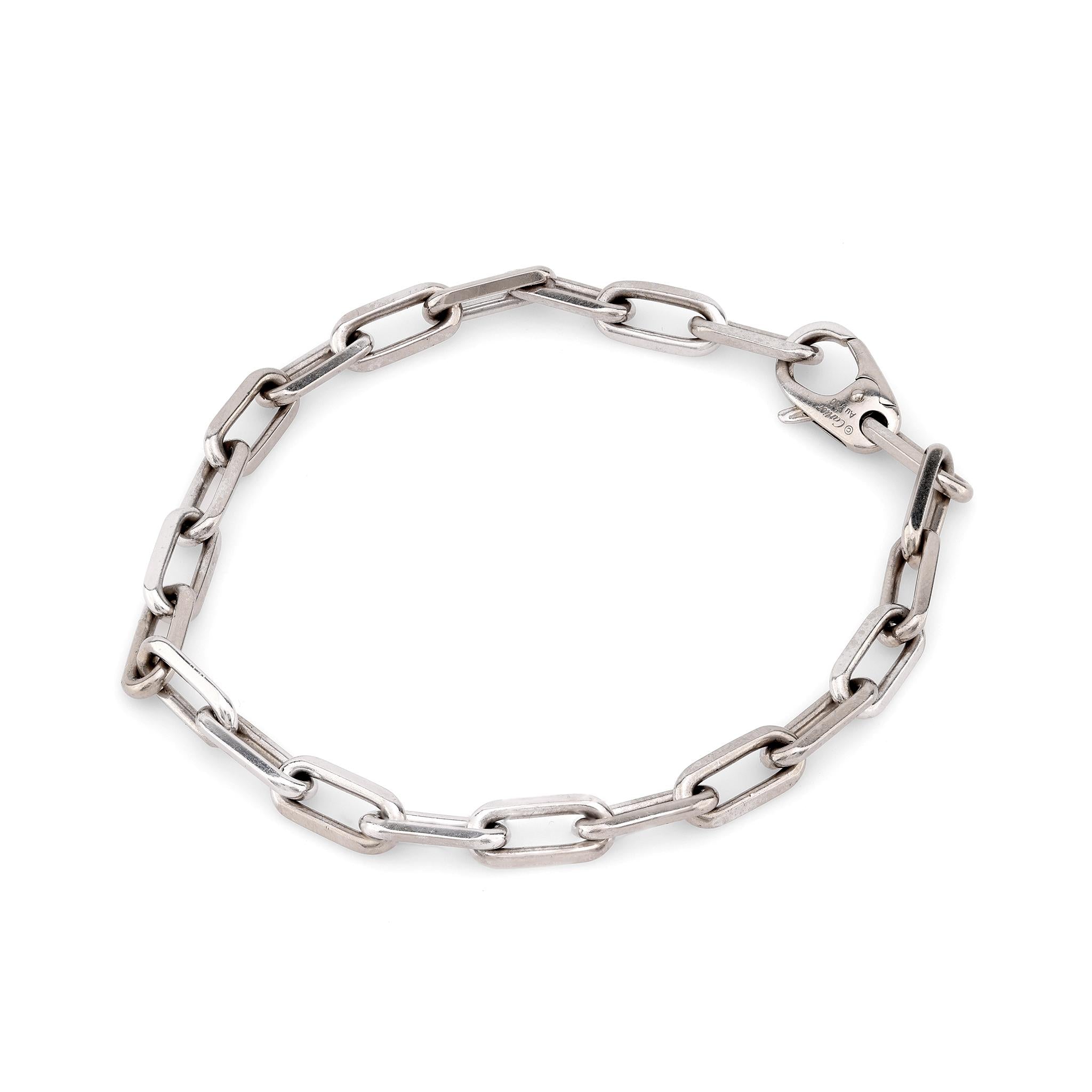 Cartier 18k white gold paperclip bracelet  Cartier   