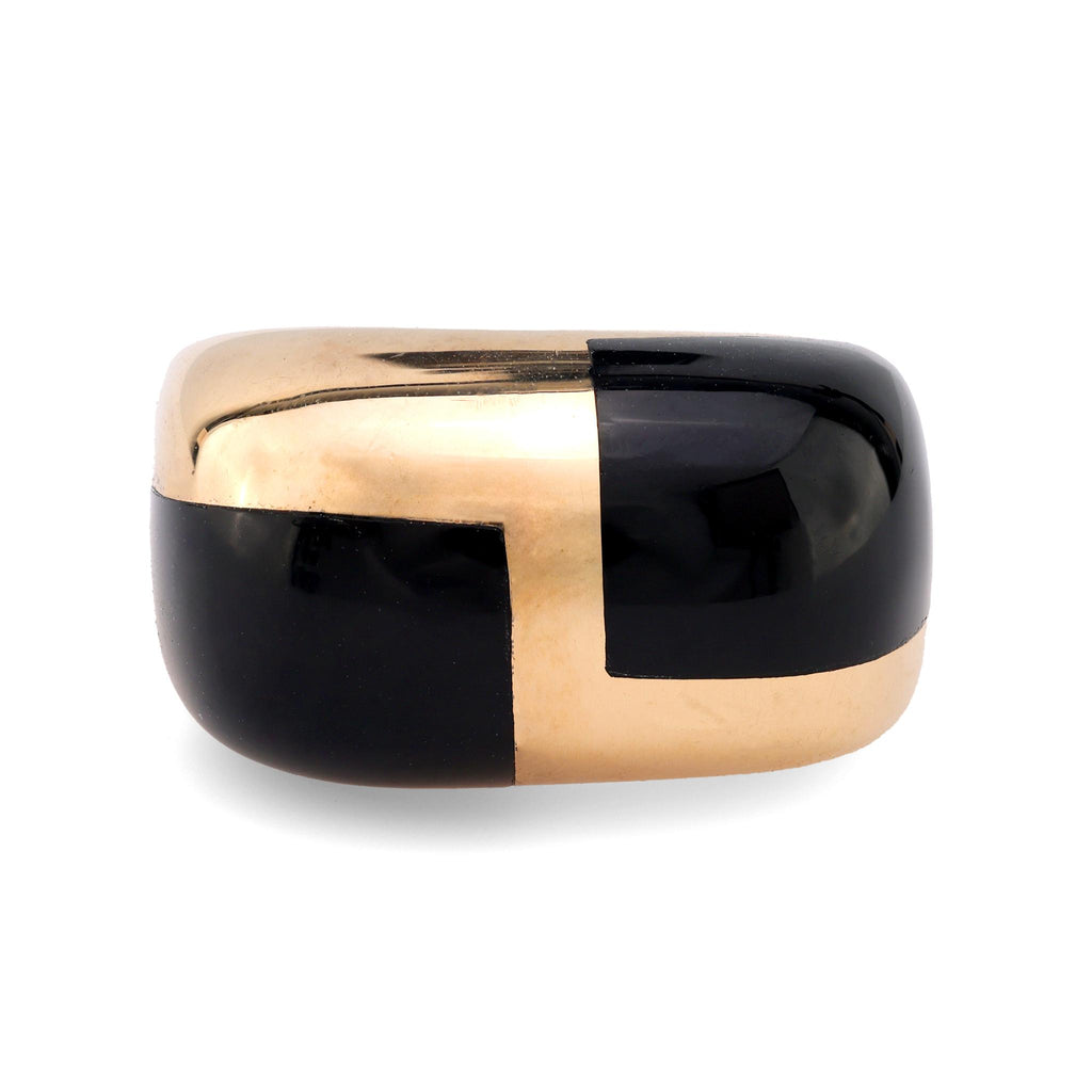 Vintage onyx 14k yellow gold dome ring