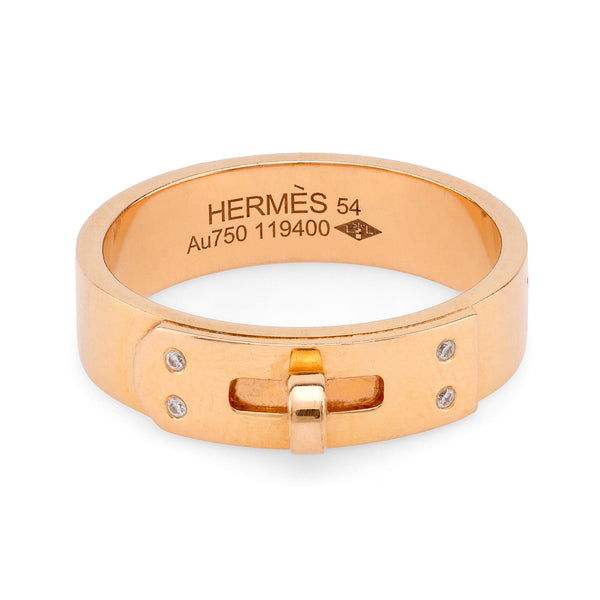 Hermes diamond 18k yellow gold Kelly ring  Hermès   