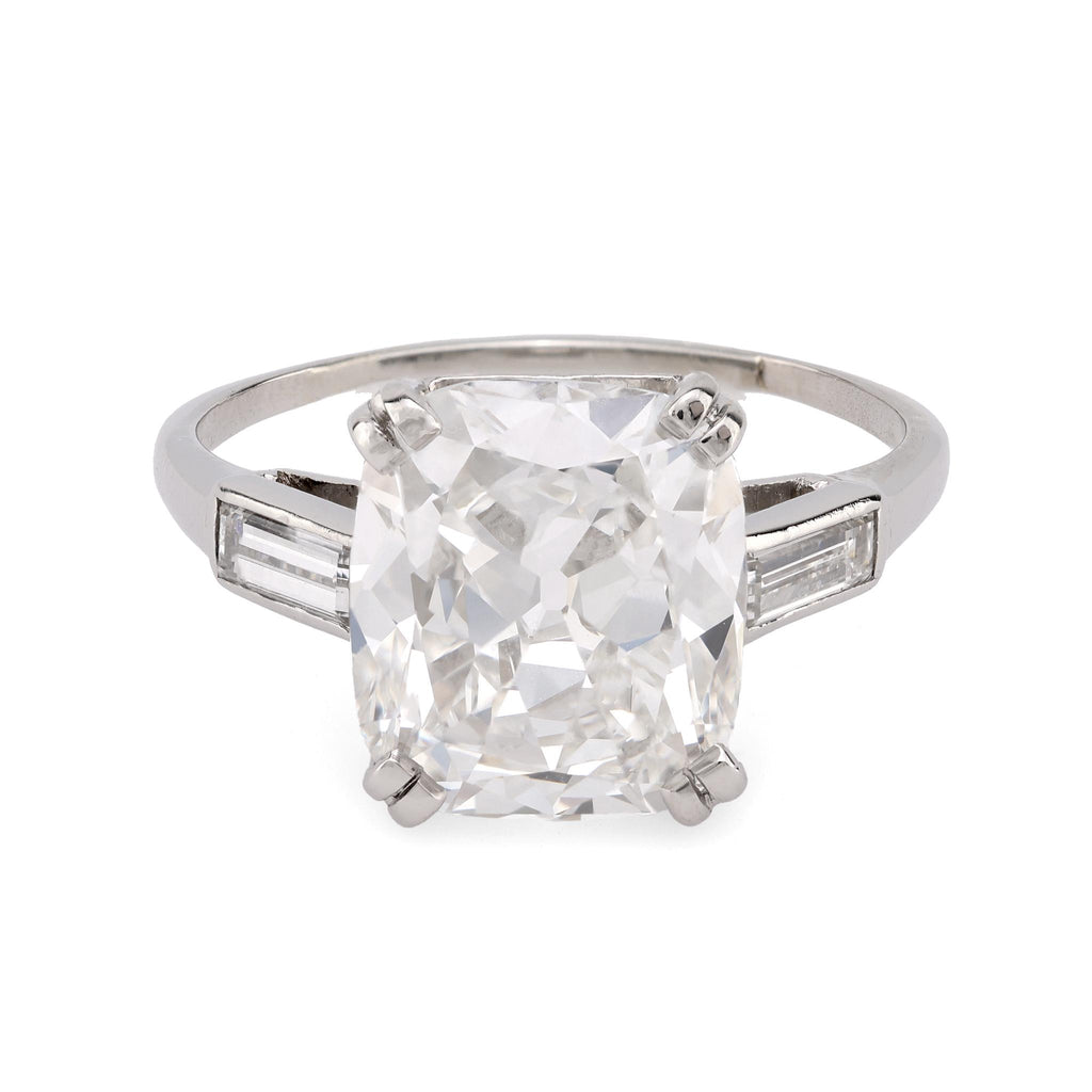 Boucheron GIA 4.80 carat cushion cut diamond platinum engagement ring