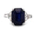 GIA 5.69 carat octagonal cut blue sapphire diamond platinum ring