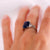 GIA 5.69 carat octagonal cut blue sapphire diamond platinum ring Jack Weir & Sons