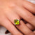 Vintage 3.40 carat peridot diamond platinum cocktail ring  Jack Weir & Sons   