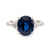 GIA 3.77 carat no heat sapphire diamond platinum three stone ring Jack Weir & Sons