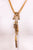 Victorian natural pearl 14k yellow gold enamel tassel necklace