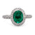 Bailey Banks & Biddle 2.05 carat emerald diamond 18k white gold cluster ring