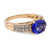 Vintage 2.10 carat oval cut tanzanite diamond 14k yellow gold ring