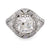 Art Deco French GIA 1.73 carat old mine cut diamond platinum ring