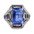 Art Deco French GIA 7.86 carat no heat sapphire diamond platinum ring Jack Weir & Sons