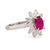 Modern ruby diamond platinum cluster ring Jack Weir & Sons