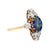 Antique GIA 4 carat sapphire diamond 18k yellow gold cocktail ring Jack Weir & Sons