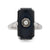 Art Deco old European cut diamond onyx 14k white gold ring Jack Weir & Sons