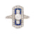 Art Deco platinum diamond sapphire ring Jack Weir & Sons