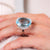 Mid Century 27 carat aquamarine diamond 18k white gold cocktail ring Jack Weir & Sons