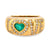 Vintage heart shape emerald diamond 18k yellow gold love ring Jack Weir & Sons