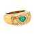 Vintage heart shape emerald diamond 18k yellow gold love ring Jack Weir & Sons