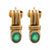 Vintage emerald 18k two tone gold drop earrings Jack Weir & Sons