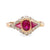 Antique synthetic ruby diamond 18k yellow gold ring Jack Weir & Sons