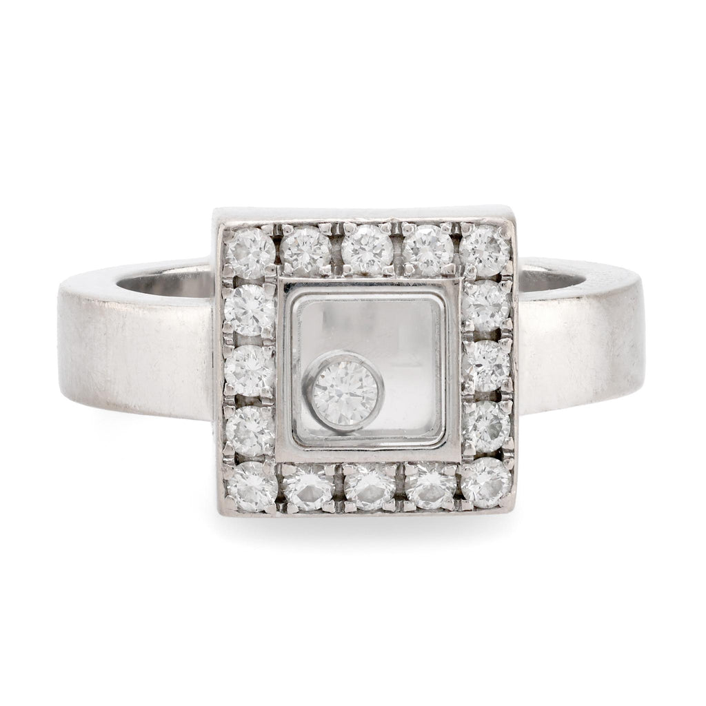 Chopard happy 18k white gold diamond ring Chopard