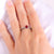 Belais Art Deco ruby 18k white gold solitaire ring Belais