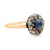 Antique French cabochon sapphire diamond 18k yellow gold silver cluster ring Jack Weir & Sons