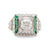 Art Deco GIA 1.51 carat old mine diamond emerald platinum ring Jack Weir & Sons