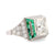 Art Deco GIA 1.51 carat old mine diamond emerald platinum ring Jack Weir & Sons