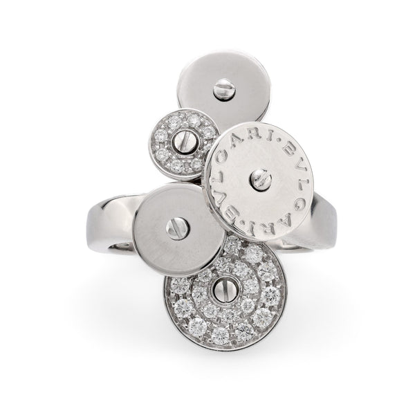 Bvlgari diamond 18k white gold Cicladi ring Bvlgari