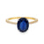 Modern 2 carat oval cut sapphire diamond 18k yellow gold ring Jack Weir & Sons