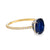 Modern 2 carat oval cut sapphire diamond 18k yellow gold ring Jack Weir & Sons