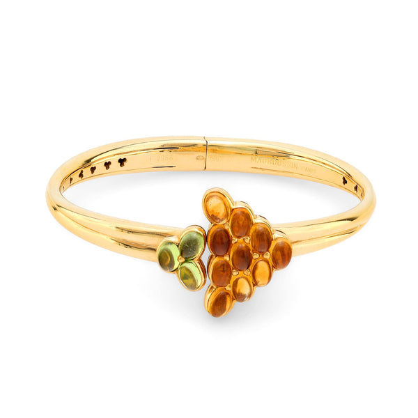 Mauboussin Paris 7.40 total weight gemstone 18k yellow gold bangle Mauboussin