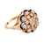 Vintage 1.70 carat total weight diamond 14k yellow gold enamel flower ring Jack Weir & Sons