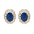 Modern 1.50 carat total weight sapphire diamond 18k gold cluster studs Jack Weir & Sons